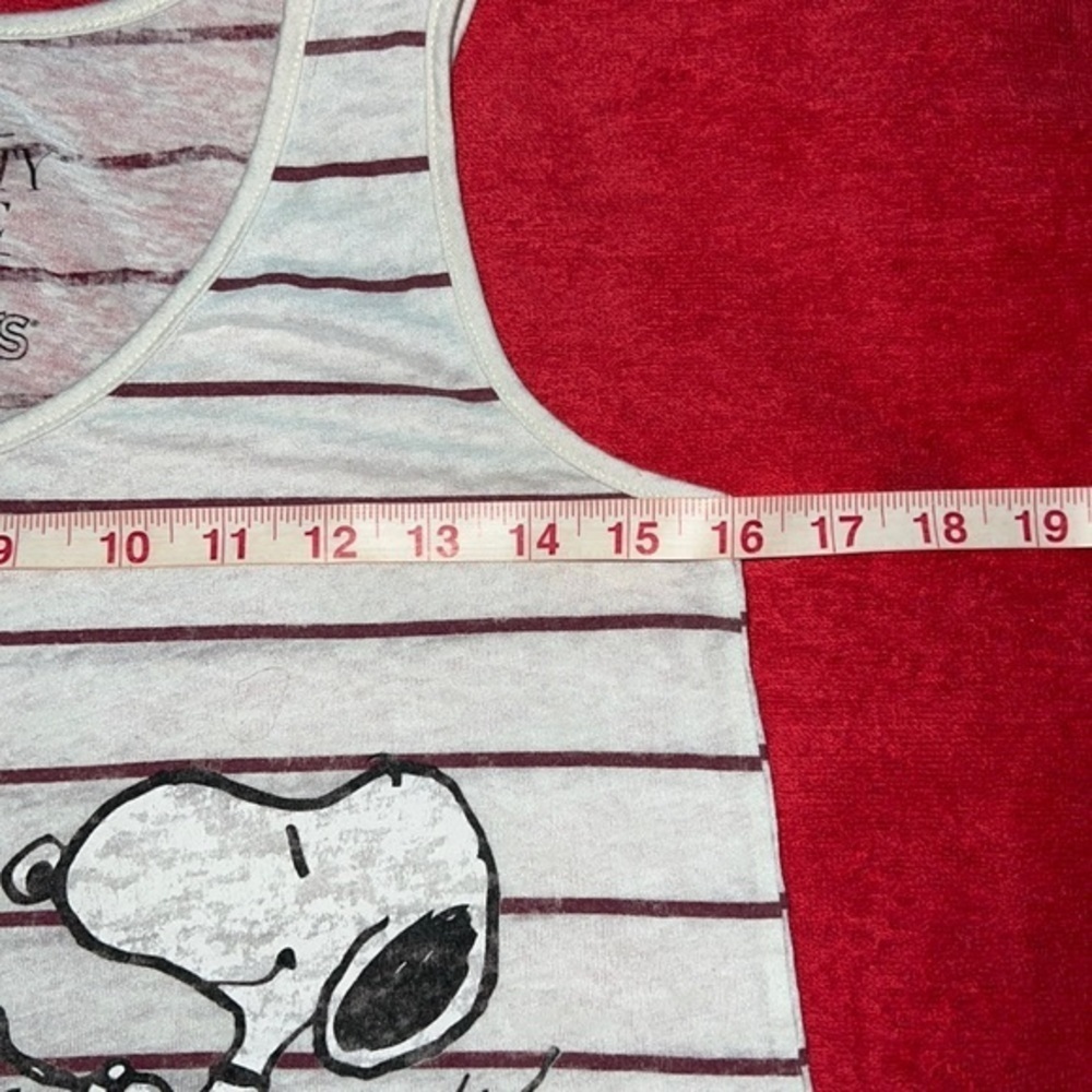 Women’s Mighty Fine presents Peanuts S’mores/Snoopy & Woodstock Sheer Tank Top - Picture 9 of 10